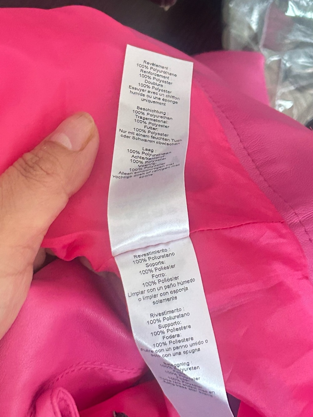 PRETTYLITTLETHING Vibrant Hot Pink Cropped Faux Leather Jacket Sz 6 - Picture 8 of 8